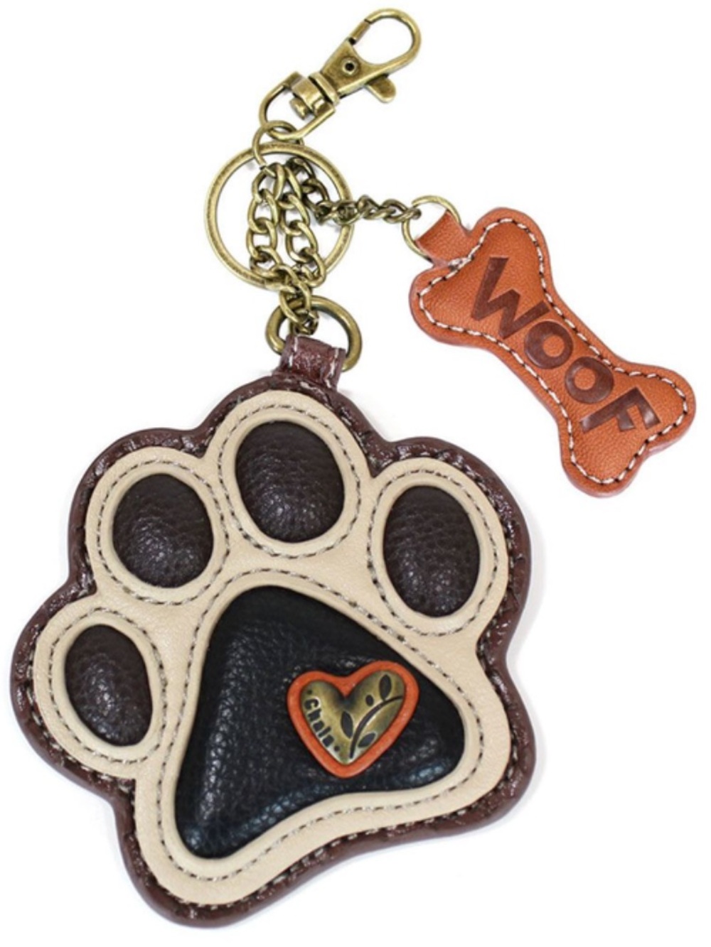 Chala Dog Paw Print Appliqué Key Fob Bag Charm NWOT